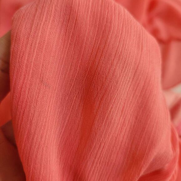 Bow Dream girls youth 14 chiffon diamond rhinestone dress coral peachy pink form - Picture 5 of 7